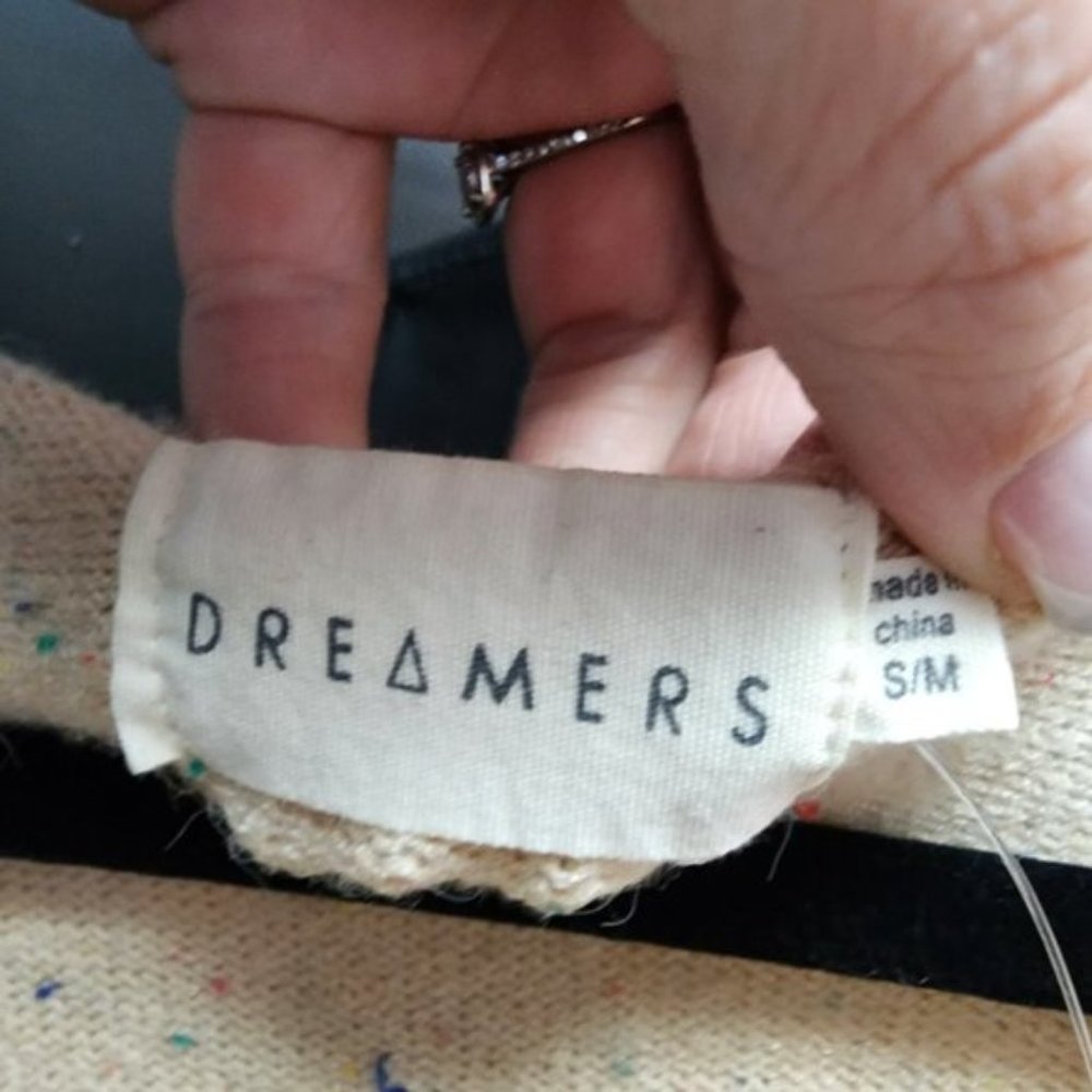 DREAMERS Cream Knit Sweater Size S/M - Picture 6 of 7